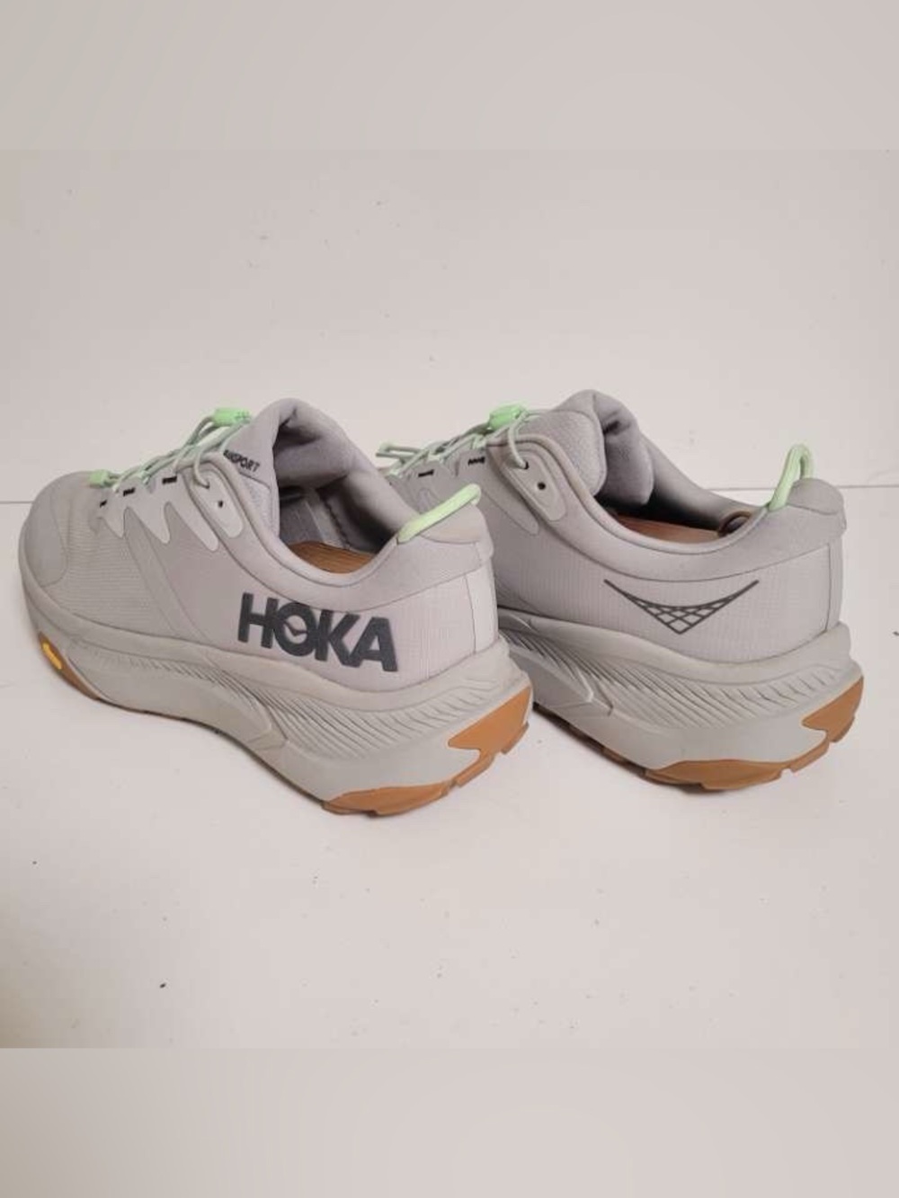 Men’s Hoka One One Transport Gray Lime Green Athletic Sneakers Shoes Size 13 - Picture 5 of 10